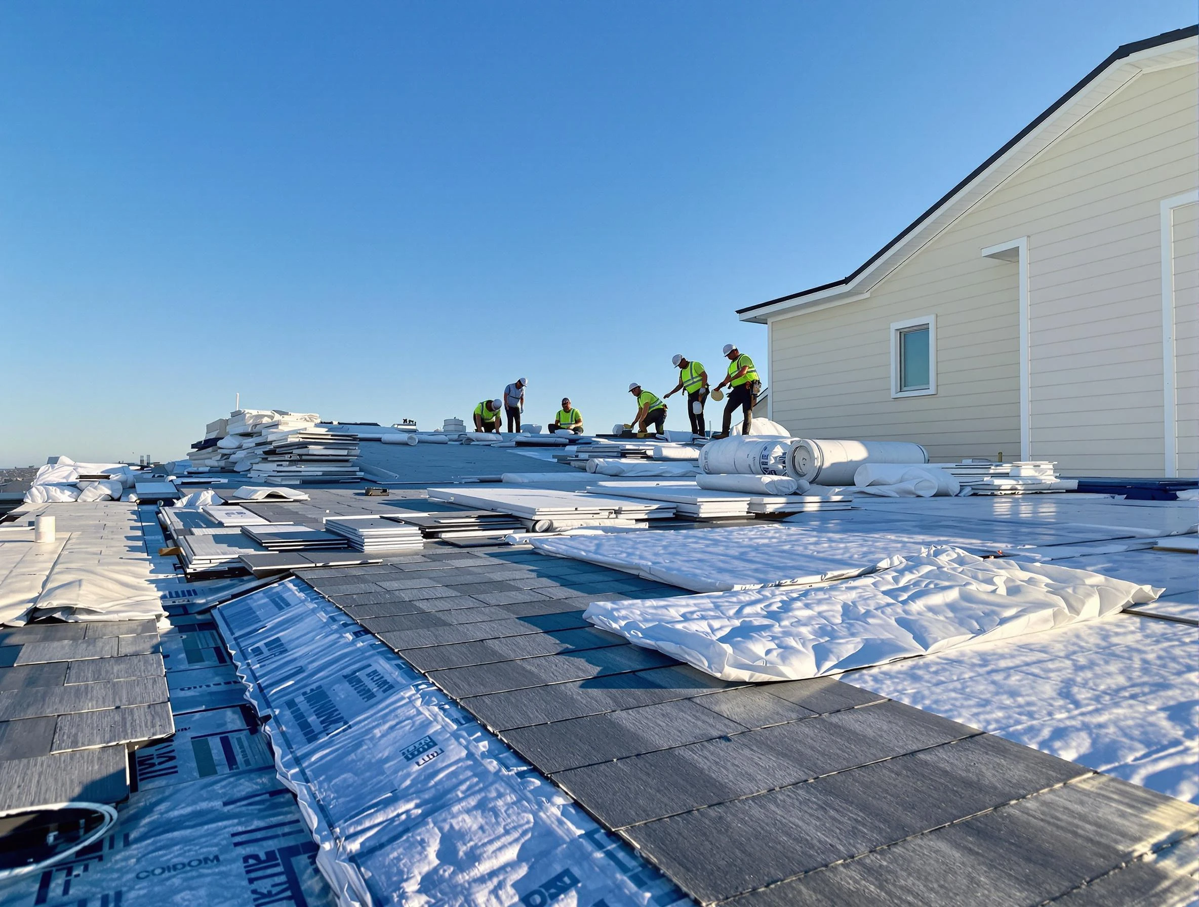 Finished roof installation project by Fairview Park Roofing Company in Fairview Park, OH